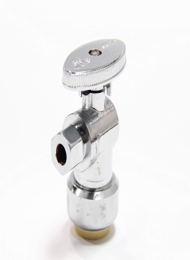 EFIELD 4-Pack EFIELD Push Fit 1/4 Turn Stop Valve Water Shut Off 1/2 Push x 3/8 Inch Compression With Disconnect Clip, Chrome Plated,(PF131) - Image 2