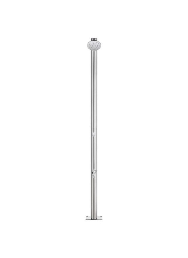 vidaxl vidaXL Garden Shower with Brown Base 220 cm Stainless Steel  - Image 2