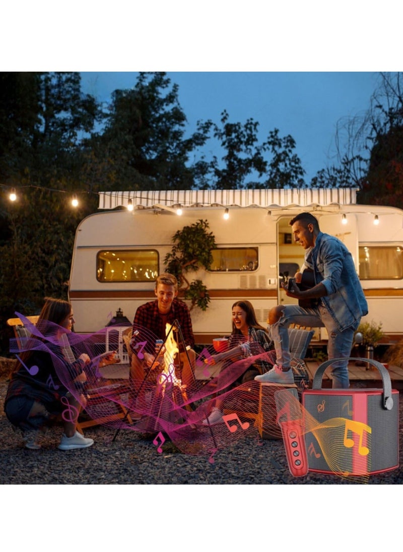 ELTRAZONE 2 Pack Portable Bluetooth Karaoke Speaker with Rechargeable Wireless Microphone, Type-C Charging, Multiple Voice Modes, TF Card Support – Red, Perfect for Parties, Karaoke, and Home Entertainment - Image 3