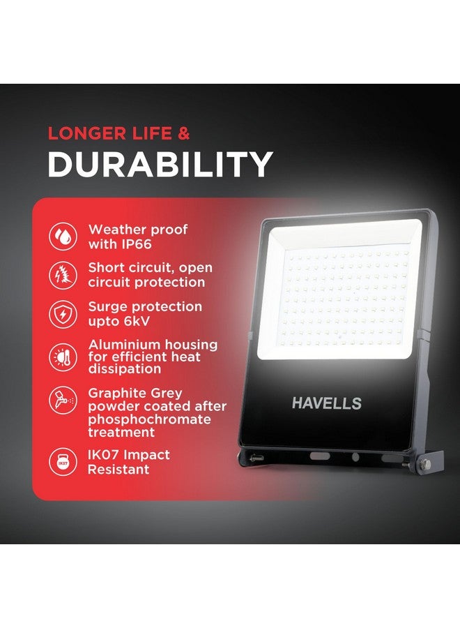 Havells Havells 100W LED Flood Light, Centura Neo 6K IP66 Waterproof Led Lights with 120° Wide Beam-LED Lamp Lights for Yard, Factory,Garden, Playground & Home, Polycarbonate  - Image 2