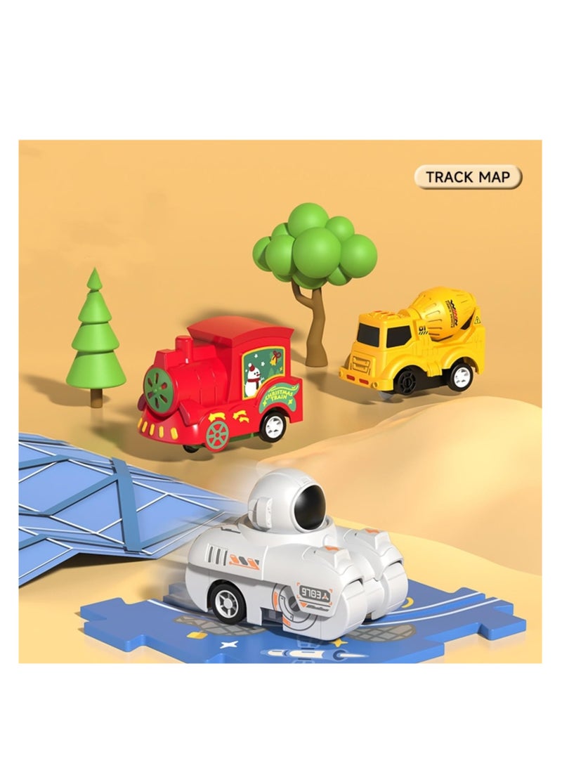 SYOSI - Puzzle Track Car Play Set, Puzzle Racer Kids Car Track Set for Children's Educational, kids' play vehicles Kids Car Track Toy, Car Race Track Toy for 2-6 Year Old Boys Birthday Gifts (Space Theme) - Image 1