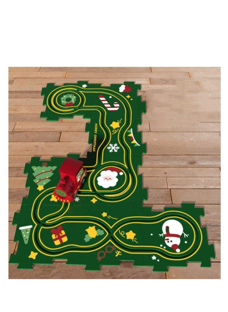 SYOSI - Puzzle Track Car Play Set, Puzzle Racer Kids Car Track Set for Children's Educational, kids' play vehicles Kids Car Track Toy, Car Race Track Toy for 2-6 Year Old Boys Birthday Gifts (Space Theme) - Image 1