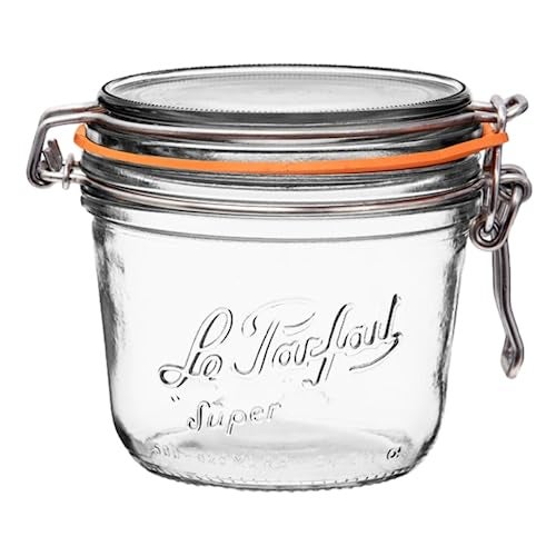 Le Parfait Super Terrine - 500ml French Glass Canning Jar w/Straight Body, Airtight Rubber Seal & Glass Lid, 16oz/Pint (Single Jar) Stainless Wire - Image 1