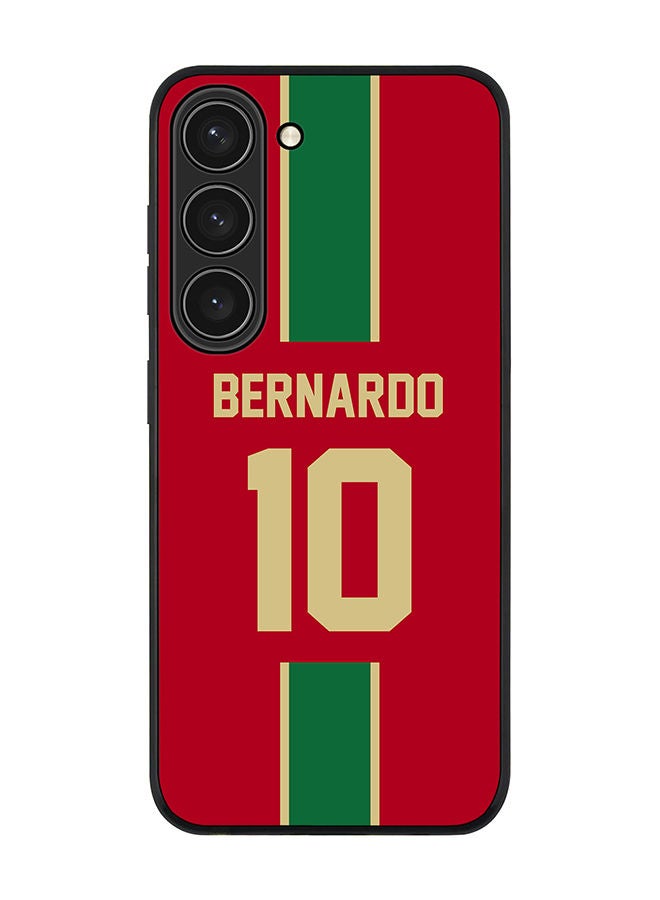 Stylizedd Rugged Black edge case for Samsung Galaxy S23 5G Slim fit Soft Case Flexible Rubber Edges Anti Drop TPU Gel Thin Cover - Football Team - Portugal Player Name - Bernardo - Image 1