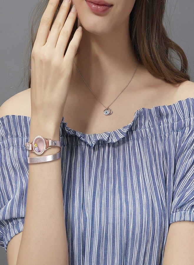EVERLEAD Carving Round Aromatherapy Essential Oils Diffuser Locket Bracelet 316l Stainless Steel Real Leather Bracelet (Style 10) - Image 4