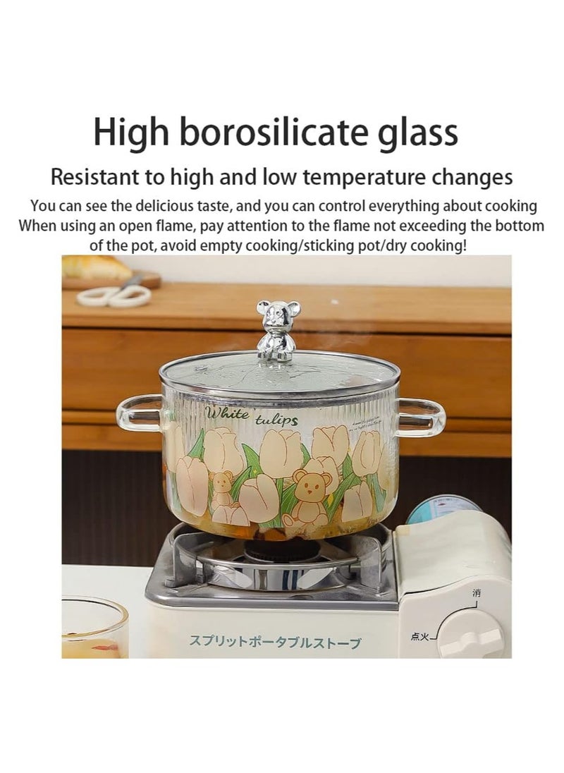 Generic - A thermal glass cooking pot placed directly on the fire with a heat-insulating lid handle in the shape of a golden deer. A healthy thermal prosilica glass cooking pot with a distinctive golden touch. - Image 1