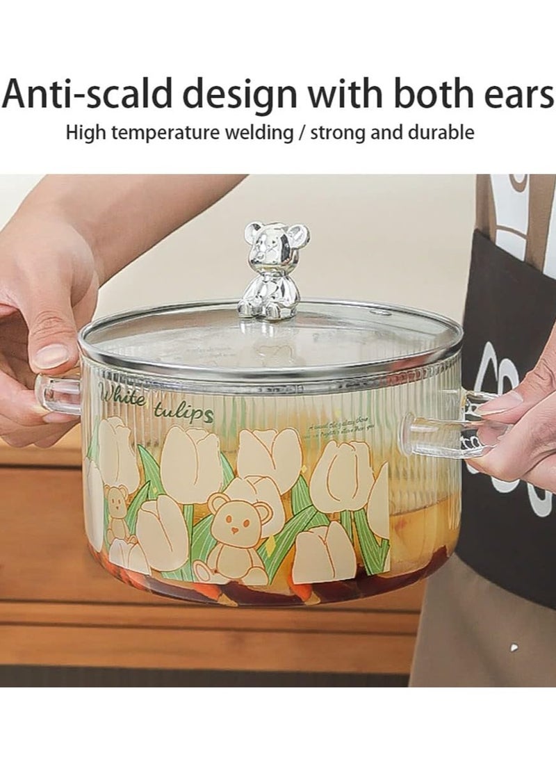 Generic - A thermal glass cooking pot placed directly on the fire with a heat-insulating lid handle in the shape of a golden deer. A healthy thermal prosilica glass cooking pot with a distinctive golden touch. - Image 1