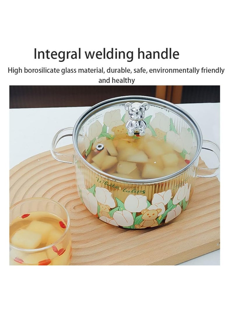 Generic - A thermal glass cooking pot placed directly on the fire with a heat-insulating lid handle in the shape of a golden deer. A healthy thermal prosilica glass cooking pot with a distinctive golden touch. - Image 1