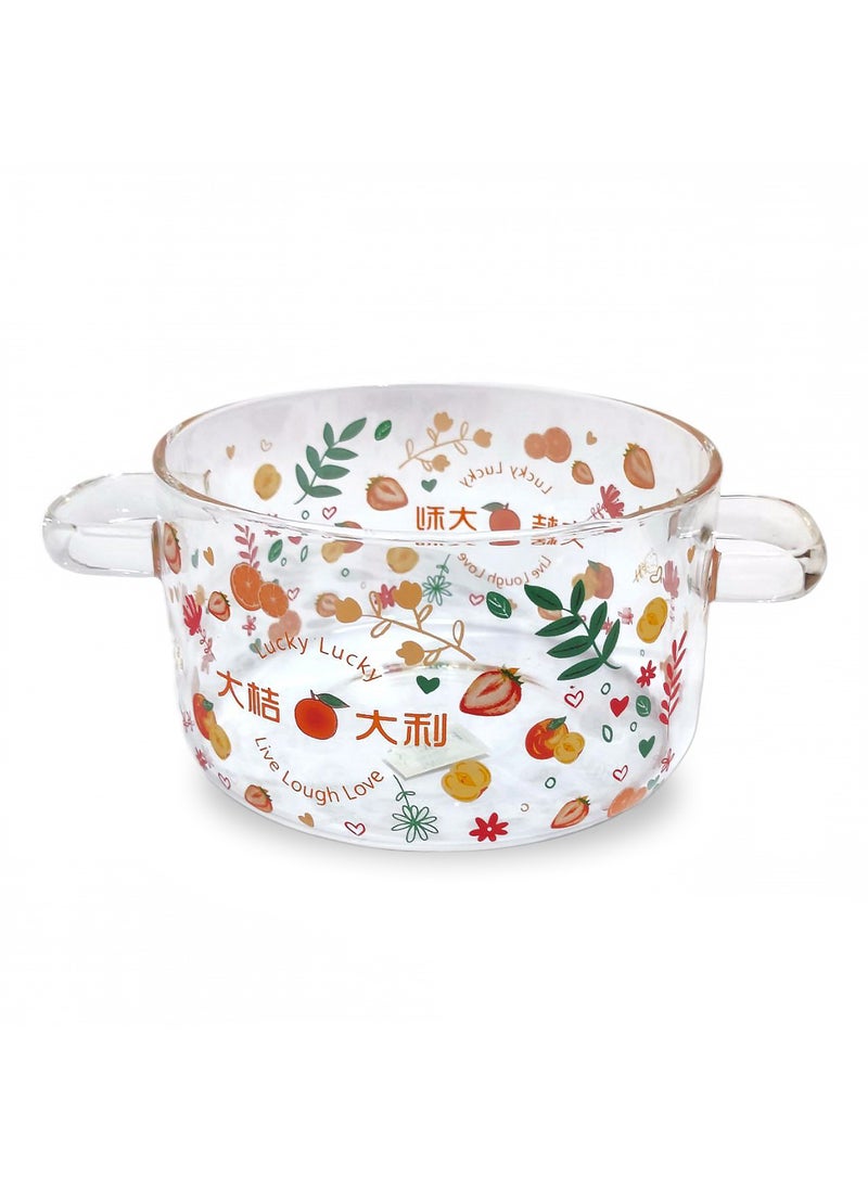 Generic - A thermal glass cooking pot placed directly on the fire with a heat-insulating lid handle in the shape of a golden deer. A healthy thermal prosilica glass cooking pot with a distinctive golden touch. - Image 1
