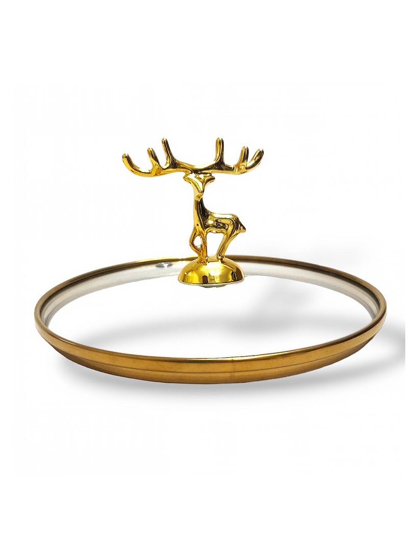 Generic - A thermal glass cooking pot placed directly on the fire with a heat-insulating lid handle in the shape of a golden deer. A healthy thermal prosilica glass cooking pot with a distinctive golden touch. - Image 1
