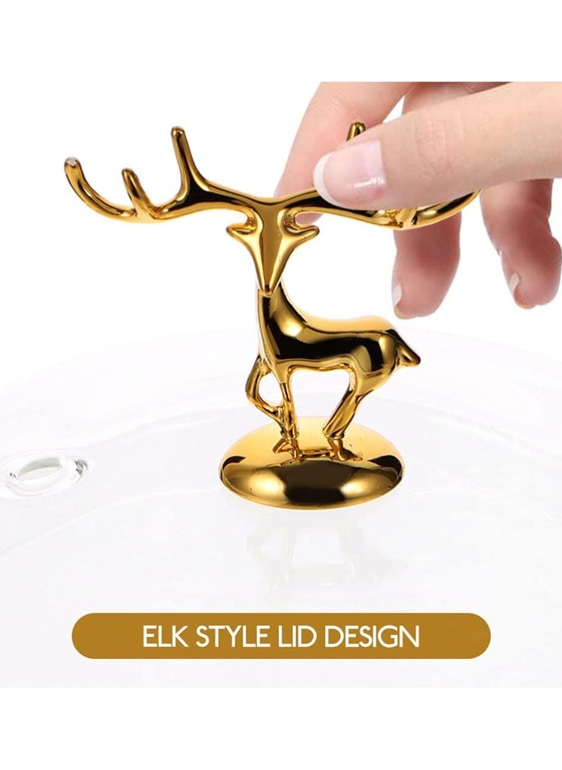 Generic - A thermal glass cooking pot placed directly on the fire with a heat-insulating lid handle in the shape of a golden deer. A healthy thermal prosilica glass cooking pot with a distinctive golden touch. - Image 1