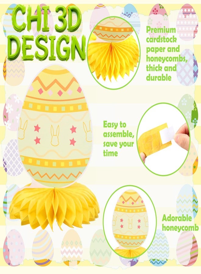 Weekgrat 12 Pcs Happy Easter Honeycomb Centerpieces for Tables 3D Easter Rabbit Egg Bunny Centerpiece Table Decorations for Spring Holiday Birthday Photo Prop Party Supplies Tiered Tray Decor - Image 4