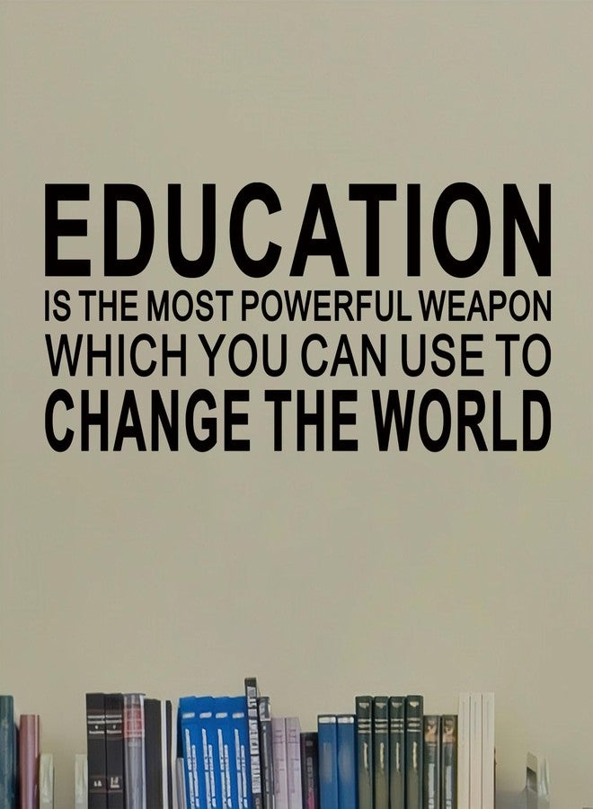 AnFigure Motivational Quotes Wall Stickers for Classroom: Inspirational Vinyl Art Wall Decals for Library School - Education Change The World 23" X 9" - Image 4