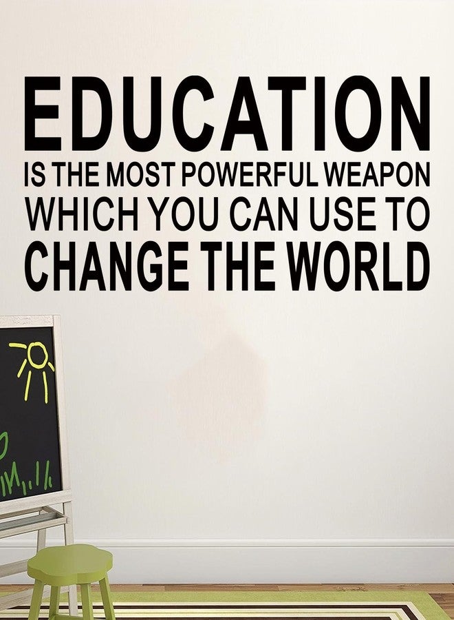 AnFigure Motivational Quotes Wall Stickers for Classroom: Inspirational Vinyl Art Wall Decals for Library School - Education Change The World 23" X 9" - Image 2