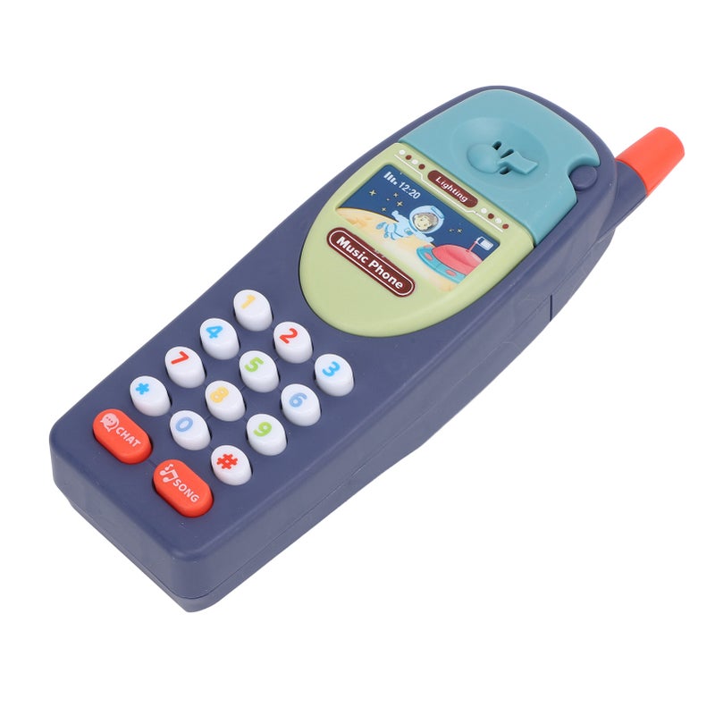 Babies Toy Phone Toddlers Mobile CellPhone Baby Learning Education Fun Plastic Music Telephone Model Dark Blue - Image 3