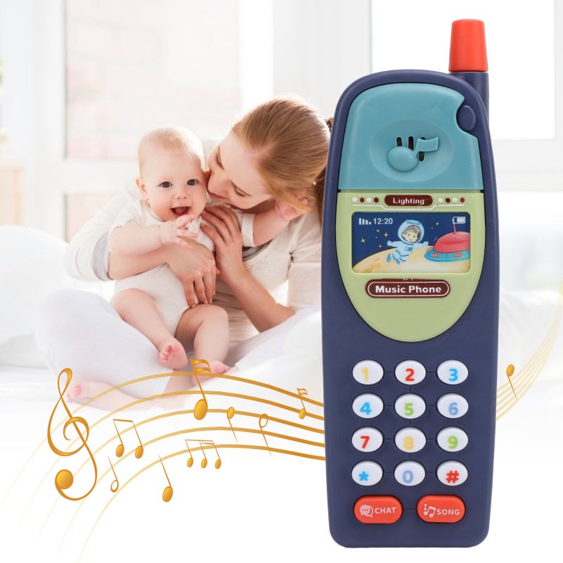 Babies Toy Phone Toddlers Mobile CellPhone Baby Learning Education Fun Plastic Music Telephone Model Dark Blue - Image 4