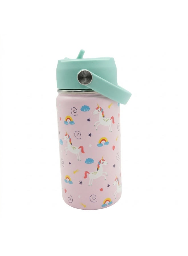 Beram Stainless Steel Thermal Water Bottle 12oz 500ml Smart Water Bottle Aqua Flask Travel Flask for Hot Water Thermos Flask Pink Bottle - Image 1
