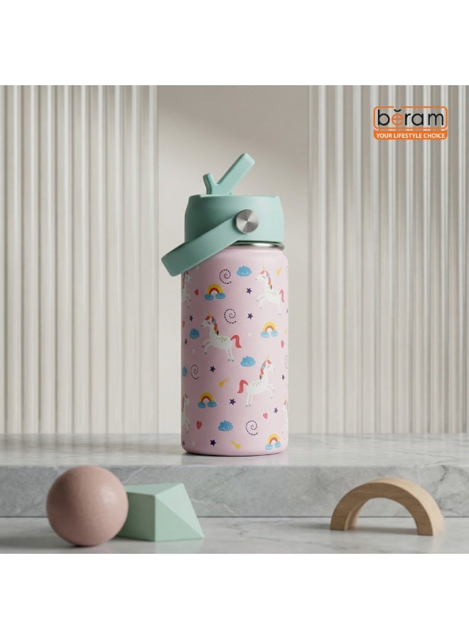 Beram Stainless Steel Thermal Water Bottle 12oz 500ml Smart Water Bottle Aqua Flask Travel Flask for Hot Water Thermos Flask Pink Bottle - Image 5
