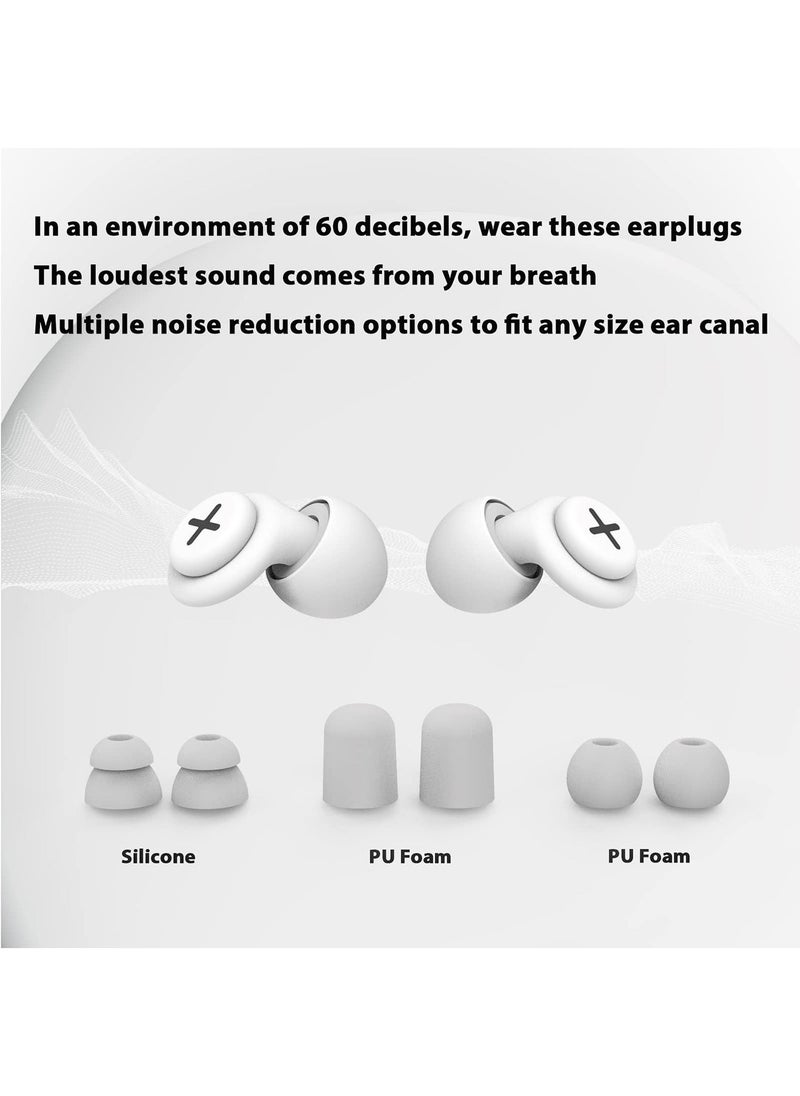 Generic Noise Reduction Ear Plugs-40 dB Noise Cancelling Reusable Hearing Protection in Flexible Silicone for Sleeping, Traveling, Concerts, Work & Swimming,3 Wearing Styles, White  - Image 3