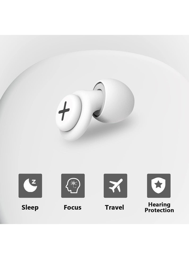 Generic Noise Reduction Ear Plugs-40 dB Noise Cancelling Reusable Hearing Protection in Flexible Silicone for Sleeping, Traveling, Concerts, Work & Swimming,3 Wearing Styles, White  - Image 4