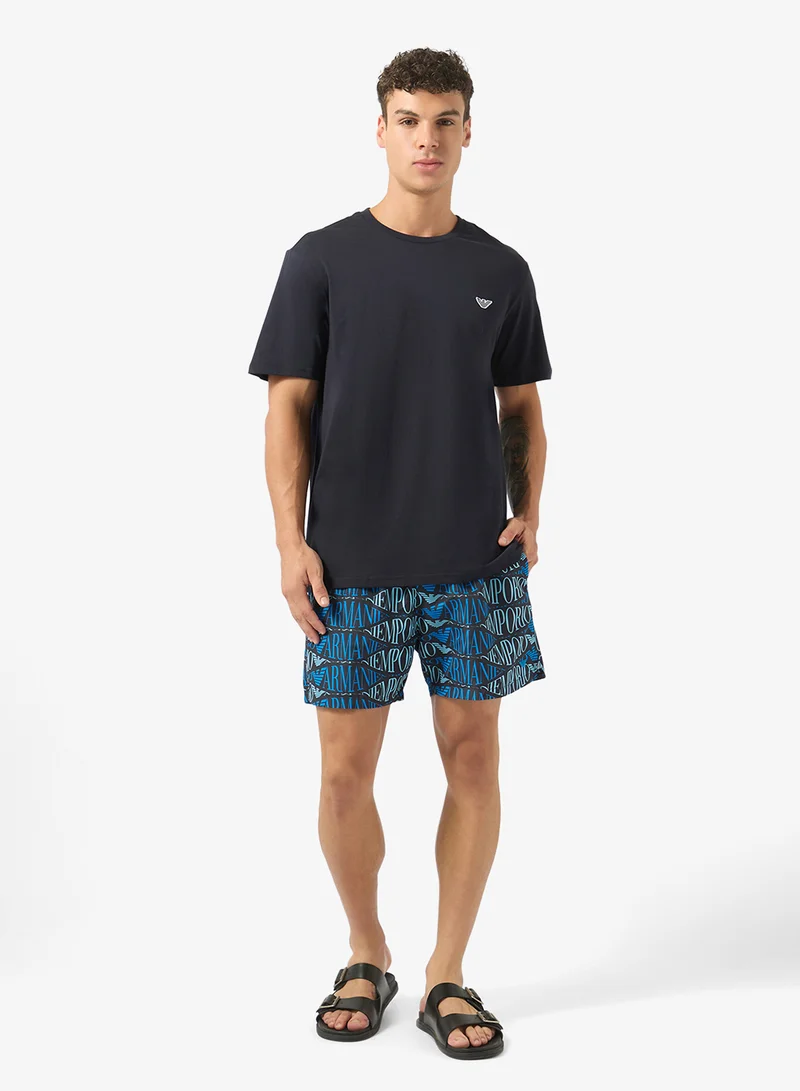 EMPORIO ARMANI  Printed Drawstring Swim Shorts for Men | Best Price UAE