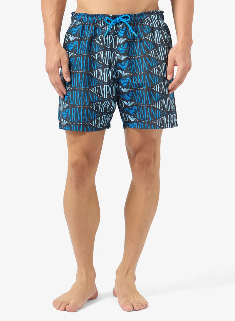 Printed Drawstring Swim Shorts