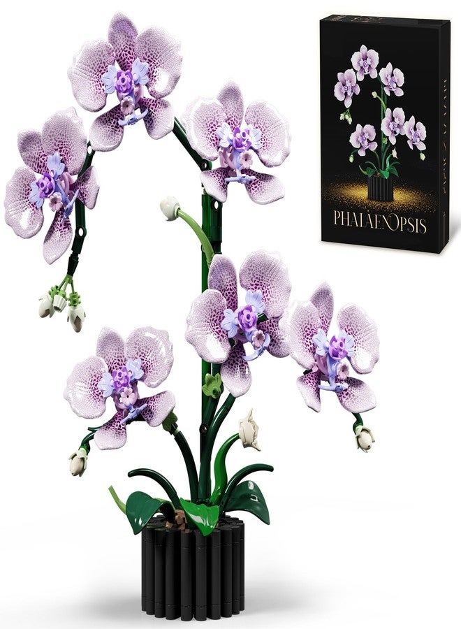 Mov stone Botanicals Orchid Building Set for Adults,Fake Orchid Artificial Plant Collection for Home Office Desk Decor,Ideal Gifts for Mother's Day, Anniversary, Birthday for Ages14+ - Image 1
