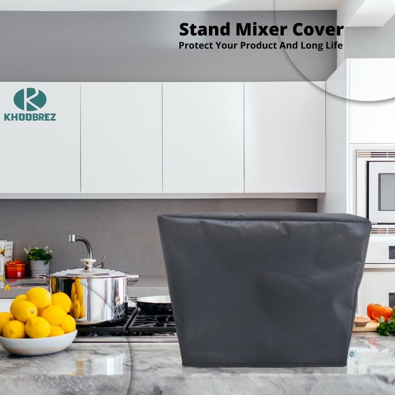 KHOOBREZ KHOOBREZ Nylon Dust and Waterproof Washable Stand Mixer Cover for Kitchen SmBc Black  - Image 5