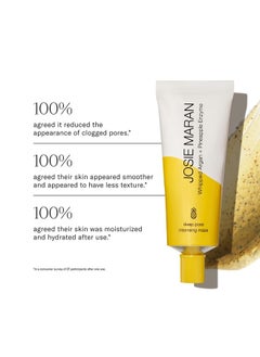 josie maran Whipped Argan + Pineapple Enzyme Deep Pore Cleansing Mask Purifying Pore Mask With Nourishing Moroccan Argan Oil 3 Essential Fatty Acids & Squalane Oil (2 Oz / 56 G)  - Image 4