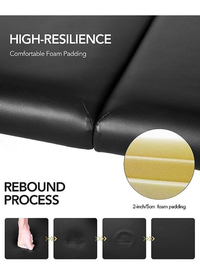 Arabest Massage Table Portable Massage Bed Lash Bed Facial Table SPA Beds Reiki Table Portable Height Adjustable Black  - Image 3