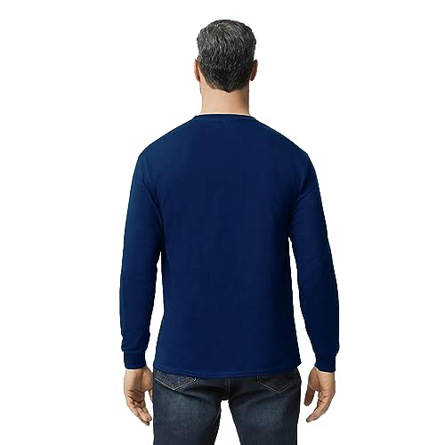 Gildan Men's Heavy Cotton Long Sleeve T-Shirt, Style G5400, 2-Pack, Navy, Medium - Image 4