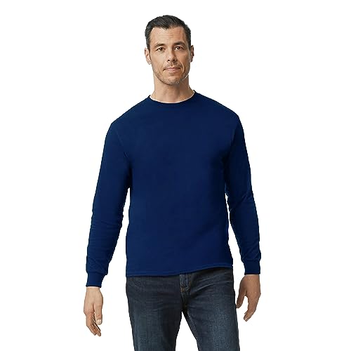 Gildan Men's Heavy Cotton Long Sleeve T-Shirt, Style G5400, 2-Pack, Navy, Medium - Image 2
