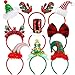 Elcoho 9 Pack Assortment Christmas Headbands New Year Party Toys Hats Costume Reindeer Santa Headbands for Xmas Holiday Party 9 Styles - Image 3
