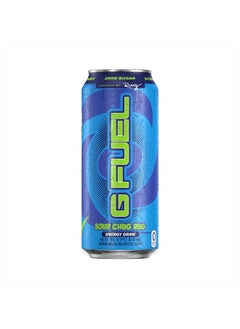 G Fuel Chug Rug Energy Drink, Sugar Free, Healthy Drinks, Zero Calorie, 300 mg Caffeine per Carbonated Can, Sour Blue Flavor, Focus Amino, Vitamin + Antioxidants Blend - 12 Pack  - Image 2