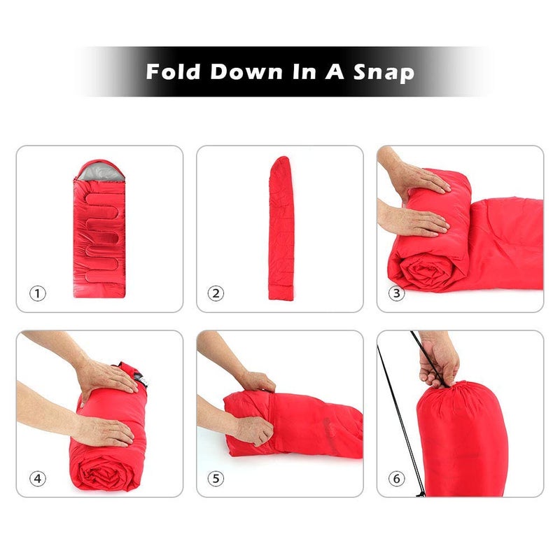 Mutiwill Camping Sleeping Bags 3-4 Season Sleeping Bag for Hiking Backpacking and Camping Lightweight Waterproof Sleeping Bag (Red) - Image 5