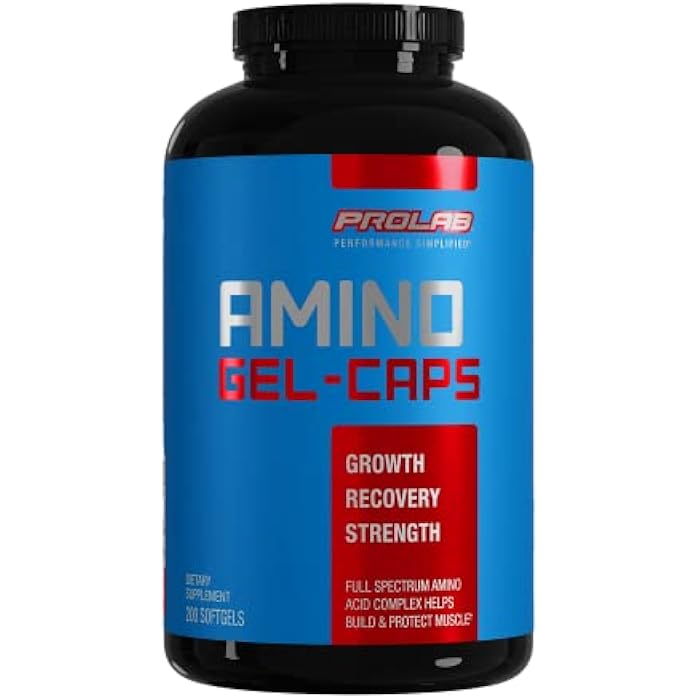 Prolab Amino Gel-Caps Essential Amino Acids Supplement, High-Potency, Easy-to-Swallow Capsules (200 Softgels) - Image 1