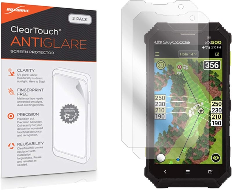 BoxWave Screen Protector Compatible with SkyCaddie SX500 - ClearTouch Anti-Glare (2-Pack), Anti-Fingerprint Matte Film Skin - Image 1