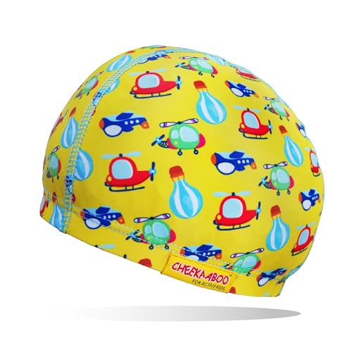 Cheekaaboo Kids Swim Cap Soft Stretch Spandex QuickDry Fabric Comfortable Toddler Swimming Cap for Boys Girls 28 Years - Image 1