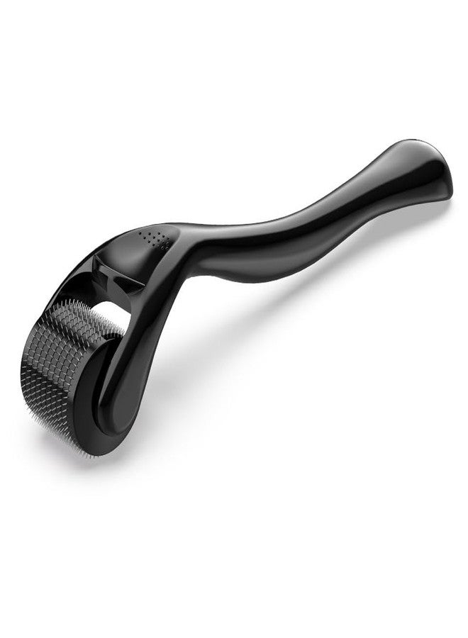 Deropty Derma Roller 540 for Hair、 Facial 、Skin and Beard Beauty（0.25mm） Titanium roller，For Women and Men，Black Handle+Black Roller