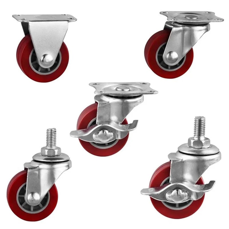Aokley 1 25 Inch Lightweight Polyurethane Casters Small Silent Furniture Rubber Wheels 4Pcs - Image 1