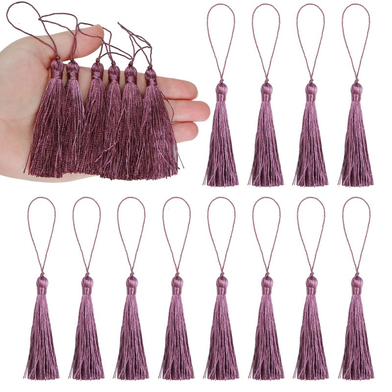 BEL AVENIR 46pcs 5inch Silky Floss Carft Tassel Keychain Tassel with 25inch Cord Loop Earring Jewelry MakingSouvenirDIY Accessory - Image 3