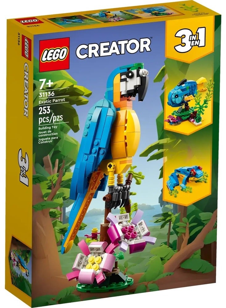 LEGO LEGO - Creator 3 in 1 Exotic Parrot 253 Pieces - 31136  - Image 1
