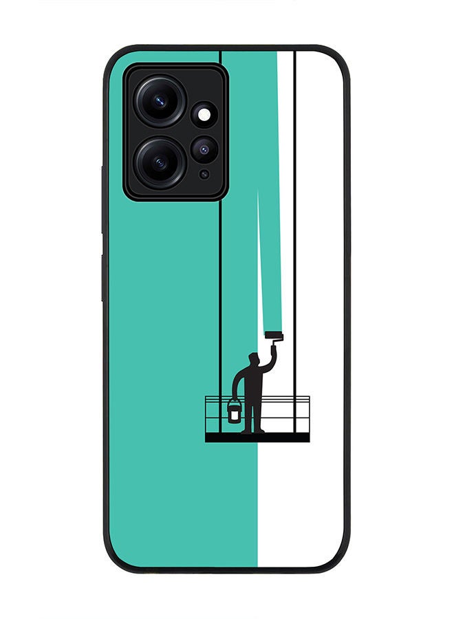 Stylizedd Rugged Black edge case for Redmi Note 12 4G Slim fit Soft Case Flexible Rubber Edges Anti Drop TPU Gel Thin Cover - Paint Hanger (Green) - Image 1