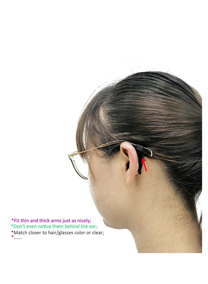Excefore Anti-Slip Eyeglass Ear Grips Hook Comfortable,Eyeglasses Retainers,Silicone Elastic Eyeglasses Temple,For Eyewear Sunglasses Spectacles Glasses,Sports Eyeglasses 10 Pairs (Black)  - Image 5