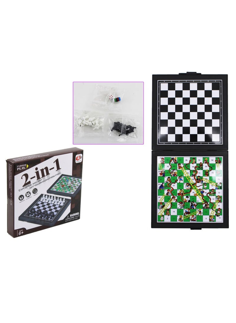 AL QADAH لوحة شطرنج 2 في 1 15x15 سم - Image 2