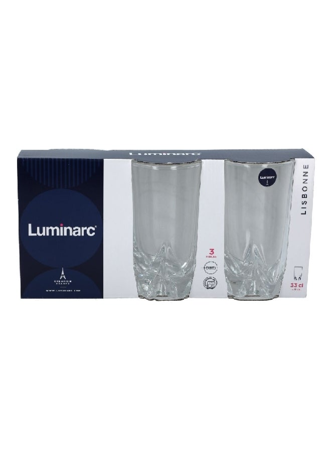 لومينارك ليسبوني طقم أكواب زجاجية مقاومة للصدمات 3 قطع شفاف 330 مل N3049(D9553) - Image 1