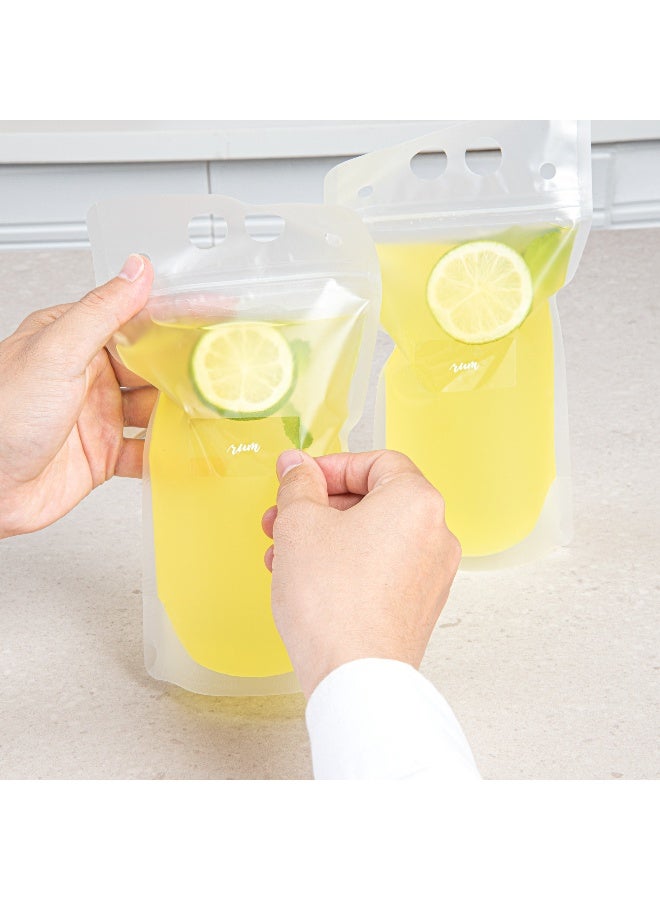 Restaurantware Label Tek 1.9 x 1 Inch Juice Bottle Labels, 100 Self-Adhesive Labels For Bottles - Resists Condensation, For Drink Pouches, Clear With White Font Plastic Water-Resistant Labels - Image 5