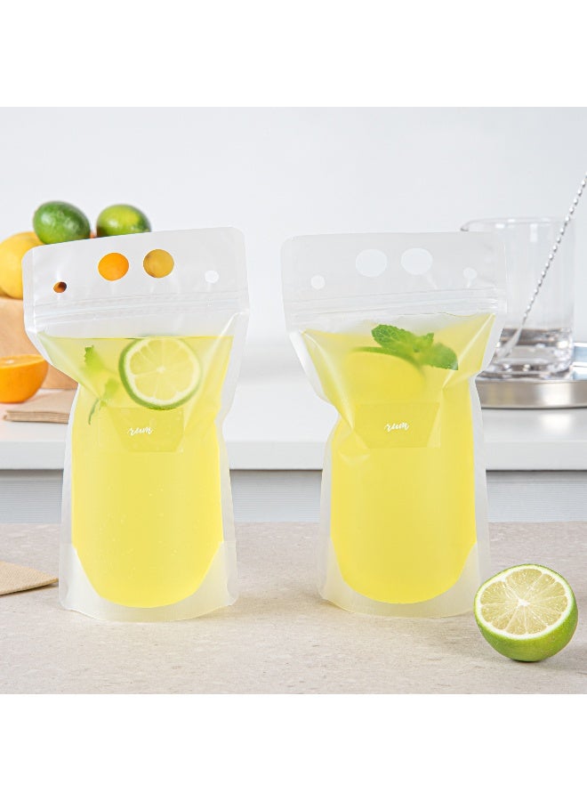 Restaurantware Label Tek 1.9 x 1 Inch Juice Bottle Labels, 100 Self-Adhesive Labels For Bottles - Resists Condensation, For Drink Pouches, Clear With White Font Plastic Water-Resistant Labels - Image 3