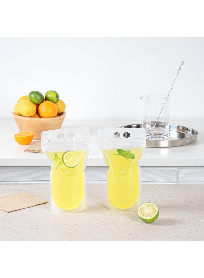 Restaurantware Label Tek 1.9 x 1 Inch Juice Bottle Labels, 100 Self-Adhesive Labels For Bottles - Resists Condensation, For Drink Pouches, Clear With White Font Plastic Water-Resistant Labels - Image 4