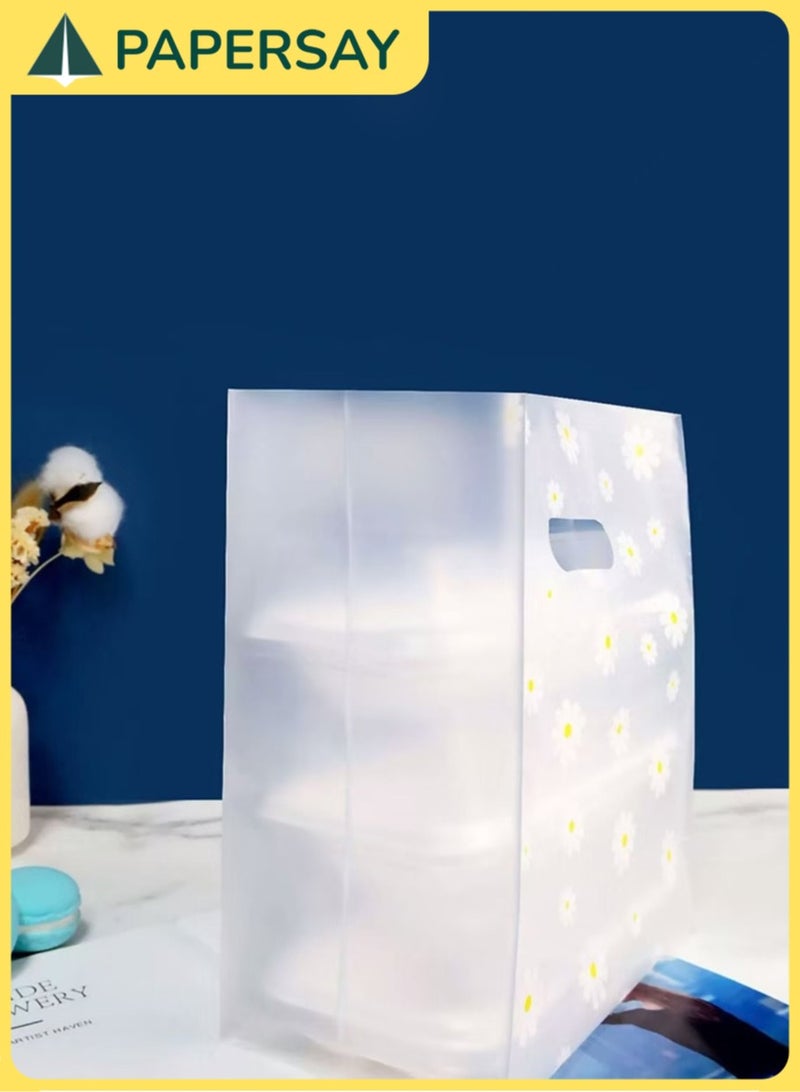 PAPERSAY 100-Piece Reusable Plastic Gift Bags with Handles for Wedding and Party Favors, Candy and Cake Packaging (18*10*25cm) - Image 5